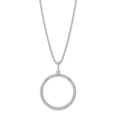 Circle Pendant 3/5 Inch With Pave Set Stones