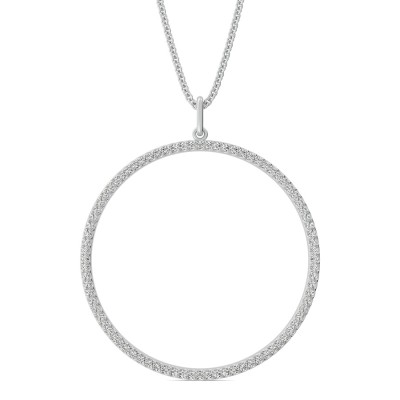 Circle Pendant 1.25 Inch With Pave Set Stones
