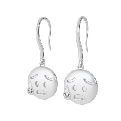 Worry Emoji Coin Earrings