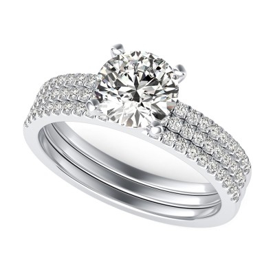  Double Band Engagement Ring With Additional Matching Band