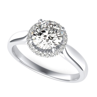 Basket Halo Cathedral Engagement Ring