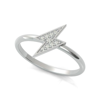Lightning Stackable Pave Ring