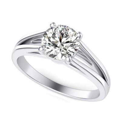 Cathedral Split Shank Solitaire Engagement Ring