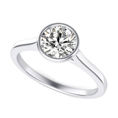 Bezel Cathedral Solitaire Engagement Ring