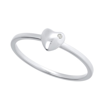 Delicate Thin Heart Stackable Ring