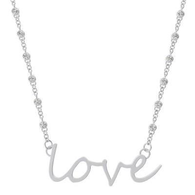 Diamond By The Yard With "Love" Pendant