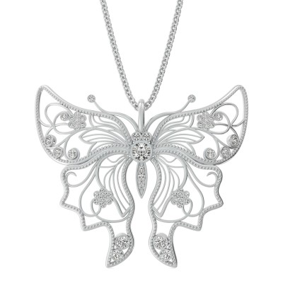 Butterfly Pendant With Milgrain