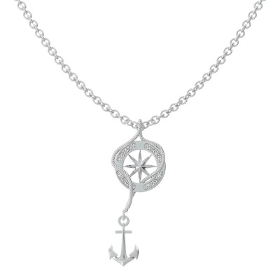 Compass And Anchor Pendant 