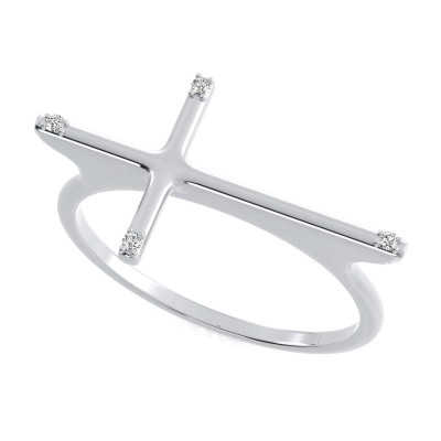 Cross On A Ring With Stones On 4 Points
