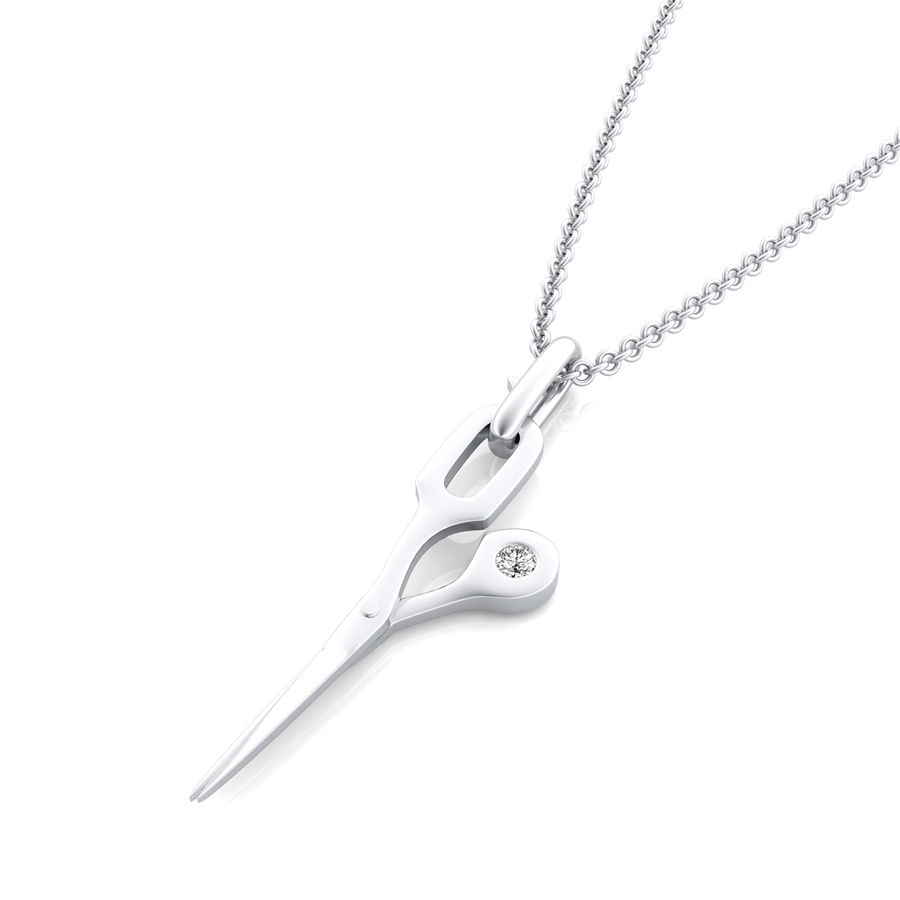 Necklace with scissor charm top