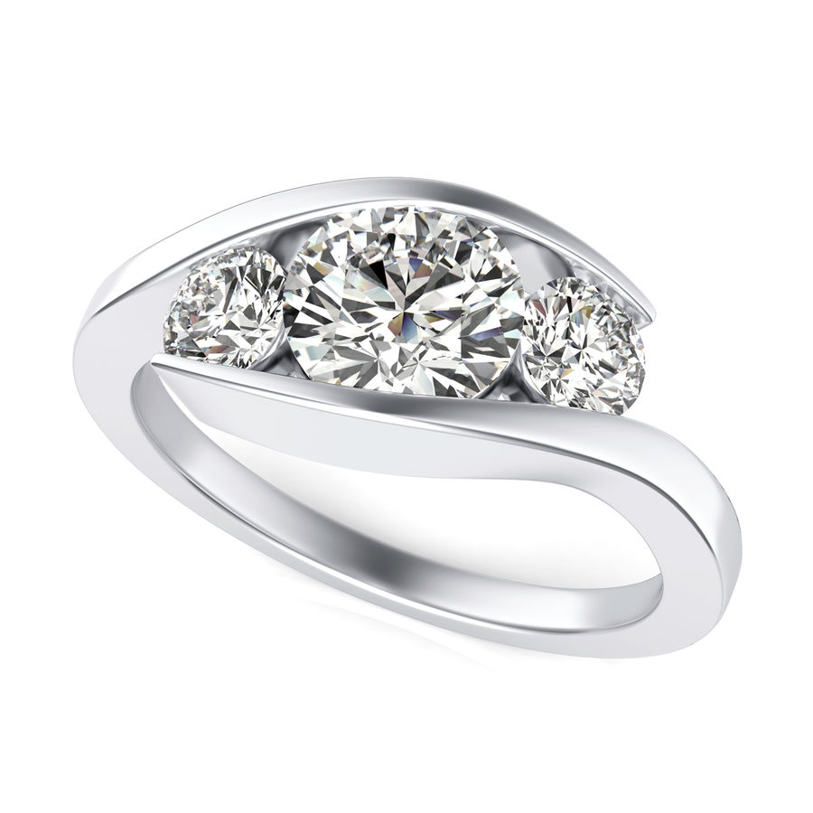 Tension Three Stone Engagement Ring Edwin Novel Jewelry Design
