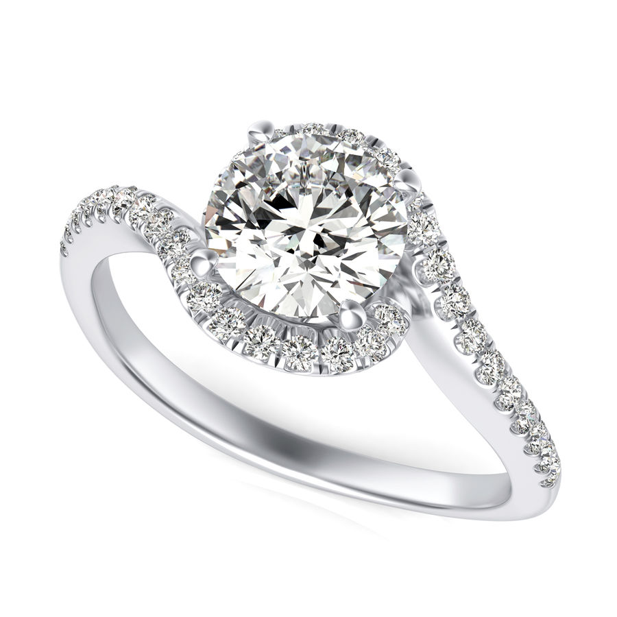 Halo Engagement Ring Edwin Novel Jewelry Design