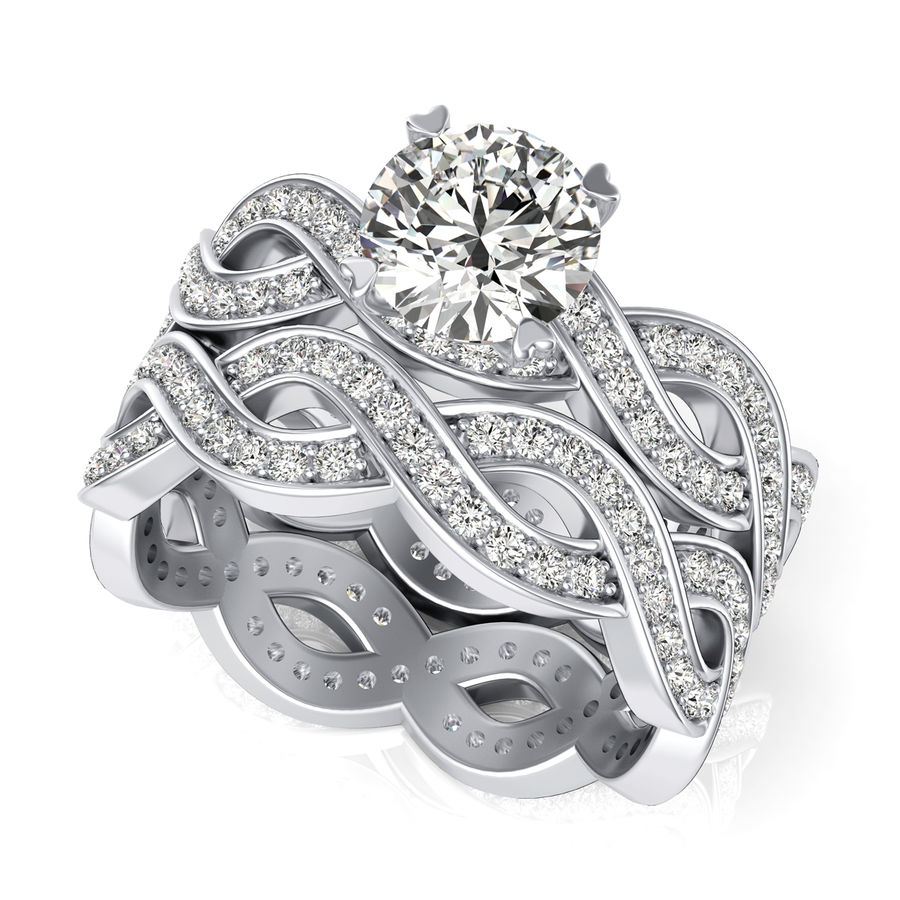 Eternity Twist Engagement Ring With Matching Band Edwin Novel Jewelry