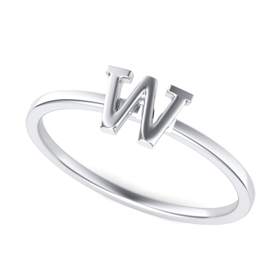 Initial Ring W 10K White Gold
