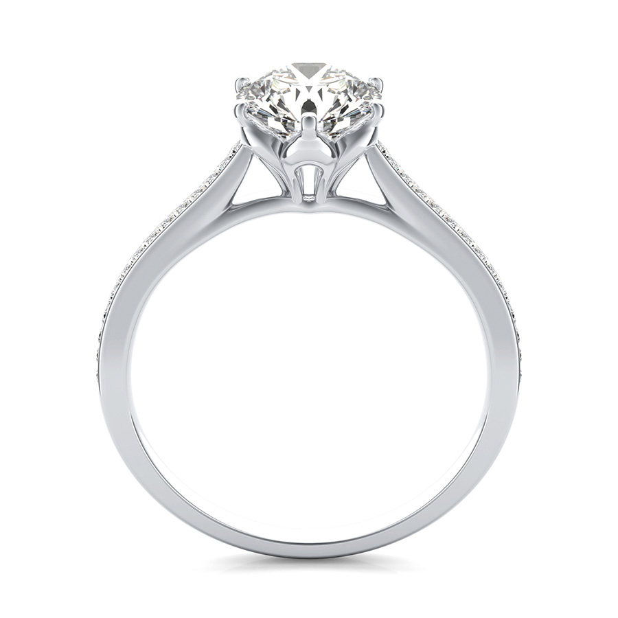Flower Prong Cathedral Engagement Ring - Edwin Novel Jewelry Design