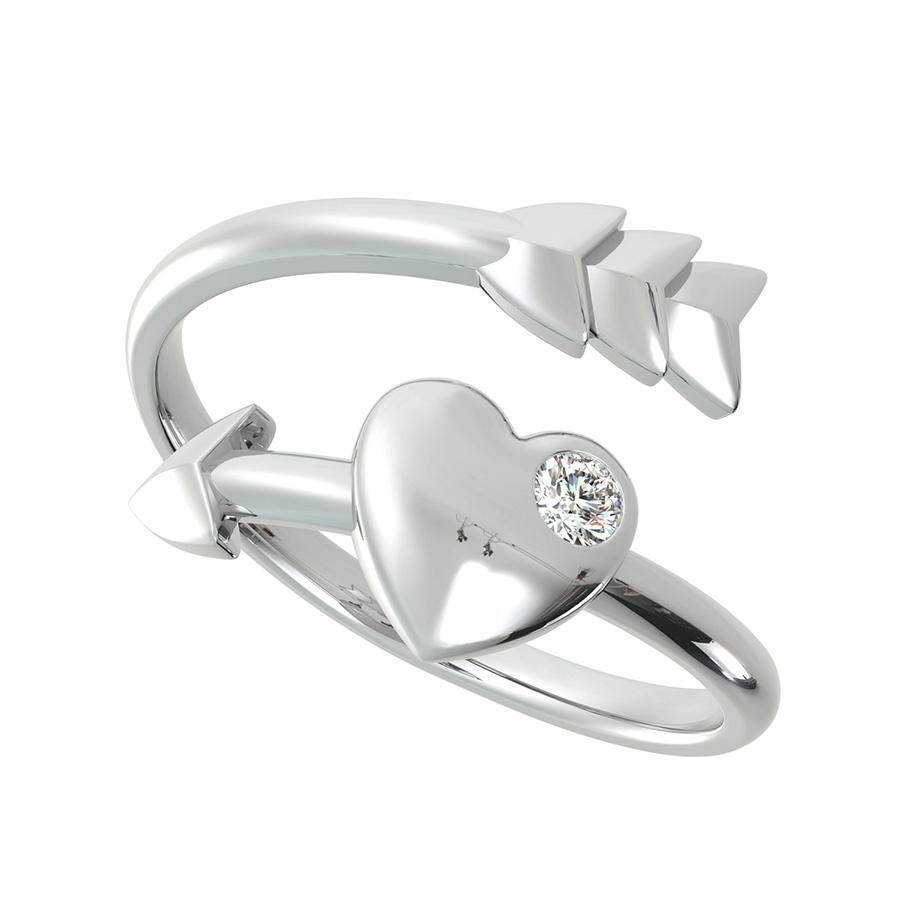 Heart and arrow ring on sale