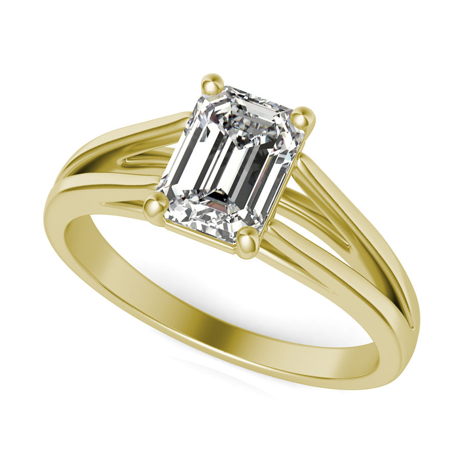 3-1/3ct.tw Cushion Moissanite and Natural Diamond Halo Split Shank  Cathedral Ring in 14k Gold – Kobelli